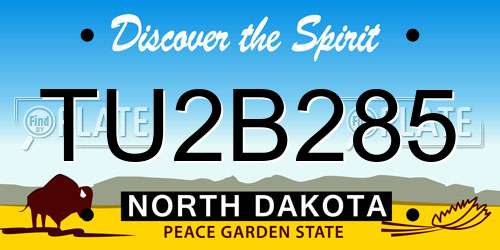 TU2B285 North Dakota License Plate