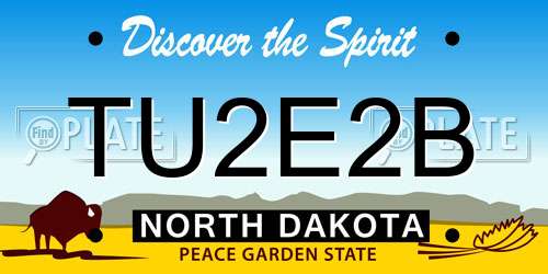TU2E2B North Dakota License Plate