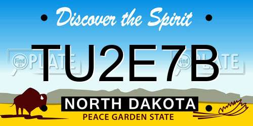 TU2E7B North Dakota License Plate
