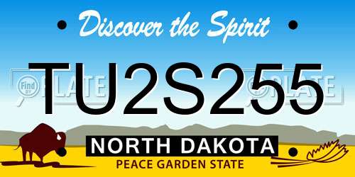 TU2S255 North Dakota License Plate