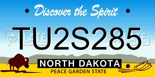 TU2S285 North Dakota License Plate