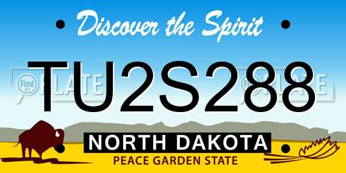 TU2S288 North Dakota License Plate