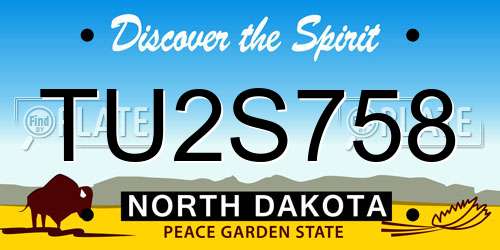 TU2S758 North Dakota License Plate
