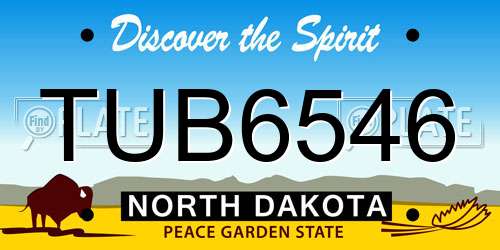 TUB6546 North Dakota License Plate