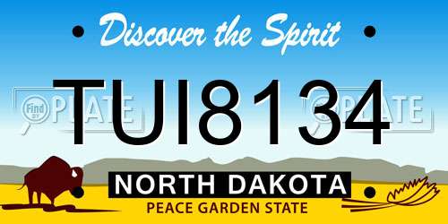 TUI8134 North Dakota License Plate