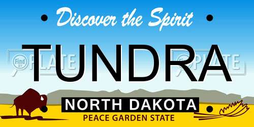 TUNDRA North Dakota License Plate