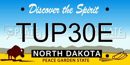 TUP30E North Dakota License Plate
