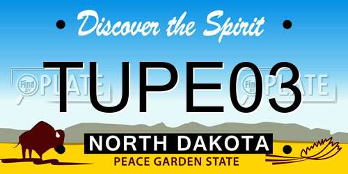 TUPE03 North Dakota License Plate