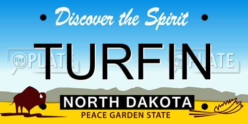 TURFIN North Dakota License Plate