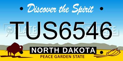 TUS6546 North Dakota License Plate