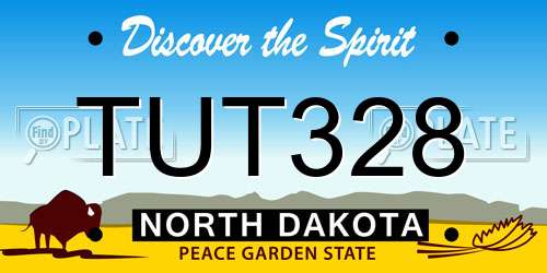 TUT328 North Dakota License Plate