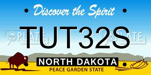 TUT32S North Dakota License Plate