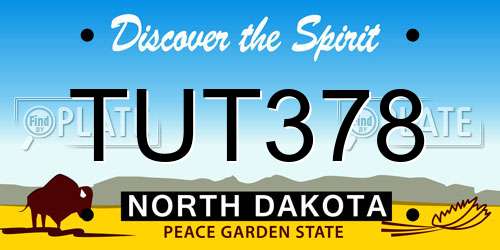 TUT378 North Dakota License Plate