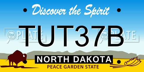 TUT37B North Dakota License Plate