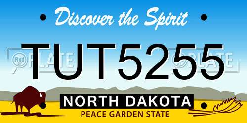 TUT5255 North Dakota License Plate