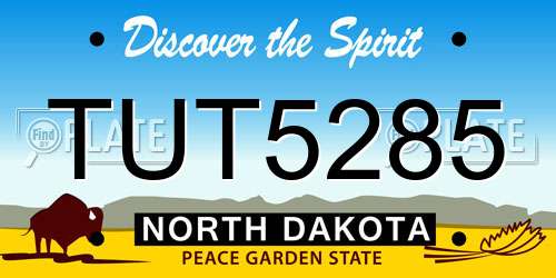 TUT5285 North Dakota License Plate