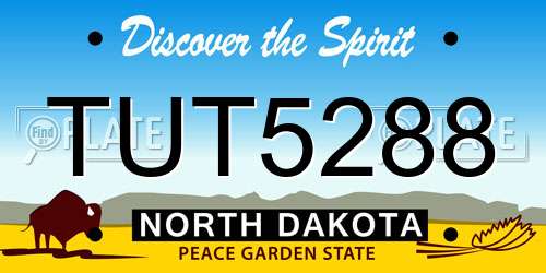 TUT5288 North Dakota License Plate