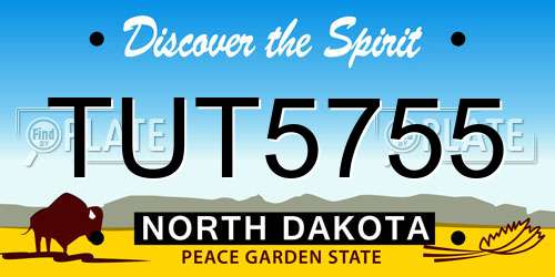 TUT5755 North Dakota License Plate