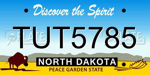 TUT5785 North Dakota License Plate
