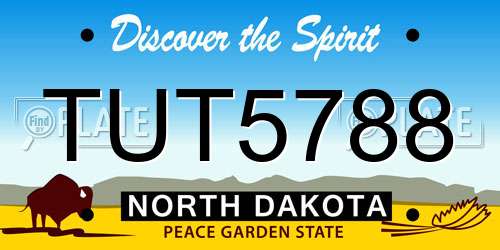 TUT5788 North Dakota License Plate
