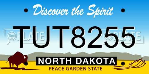 TUT8255 North Dakota License Plate