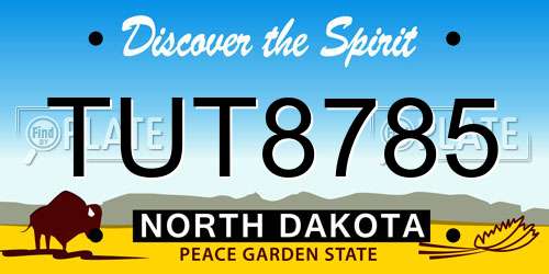 TUT8785 North Dakota License Plate