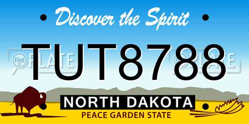 TUT8788 North Dakota License Plate