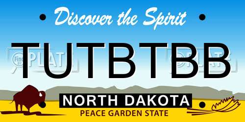 TUTBTBB North Dakota License Plate