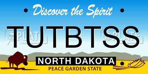 TUTBTSS North Dakota License Plate