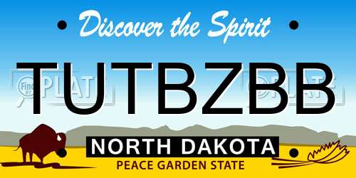 TUTBZBB North Dakota License Plate
