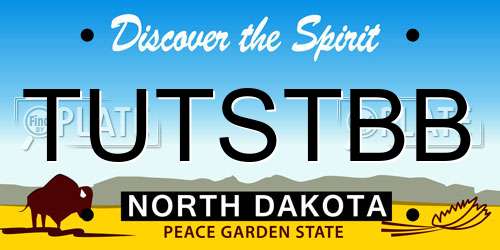 TUTSTBB North Dakota License Plate