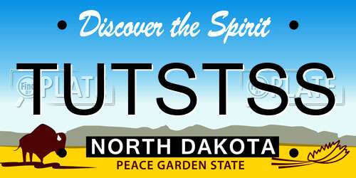 TUTSTSS North Dakota License Plate