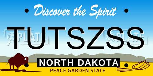 TUTSZSS North Dakota License Plate