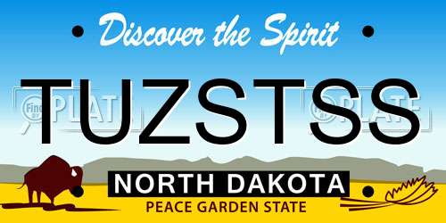 TUZSTSS North Dakota License Plate