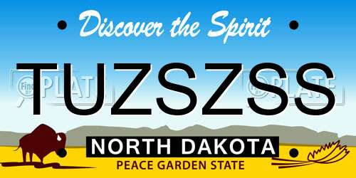 TUZSZSS North Dakota License Plate