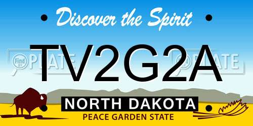 TV2G2A North Dakota License Plate