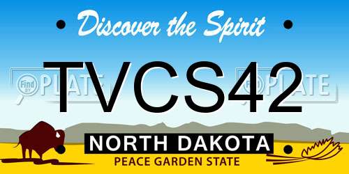 TVCS42 North Dakota License Plate