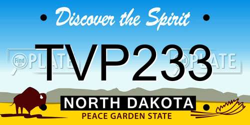 TVP233 North Dakota License Plate