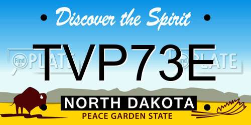 TVP73E North Dakota License Plate