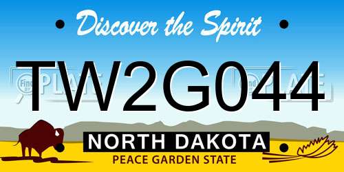 TW2G044 North Dakota License Plate