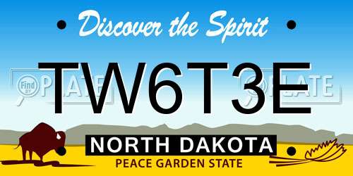 TW6T3E North Dakota License Plate