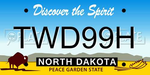 TWD99H North Dakota License Plate
