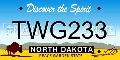 TWG233 North Dakota License Plate