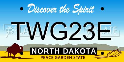 TWG23E North Dakota License Plate