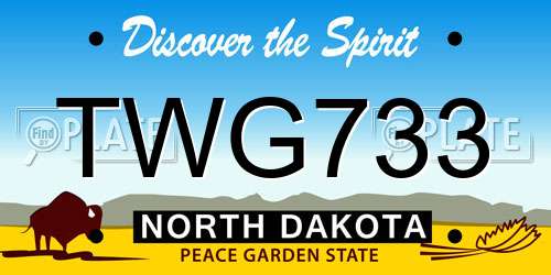 TWG733 North Dakota License Plate