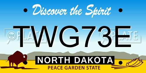 TWG73E North Dakota License Plate