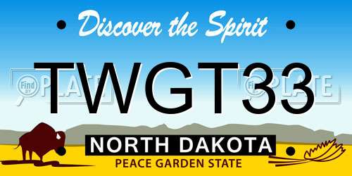 TWGT33 North Dakota License Plate