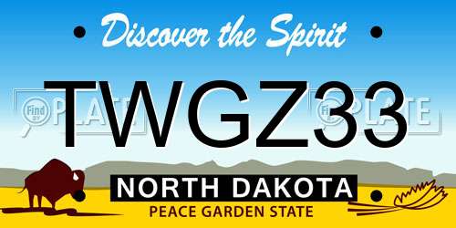 TWGZ33 North Dakota License Plate