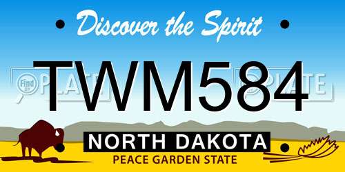 TWM584 North Dakota License Plate