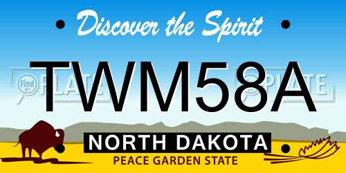 TWM58A North Dakota License Plate